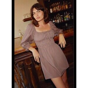 Nation LTD Marisol Dress Small S Striped Smocked Square Neck St Barth